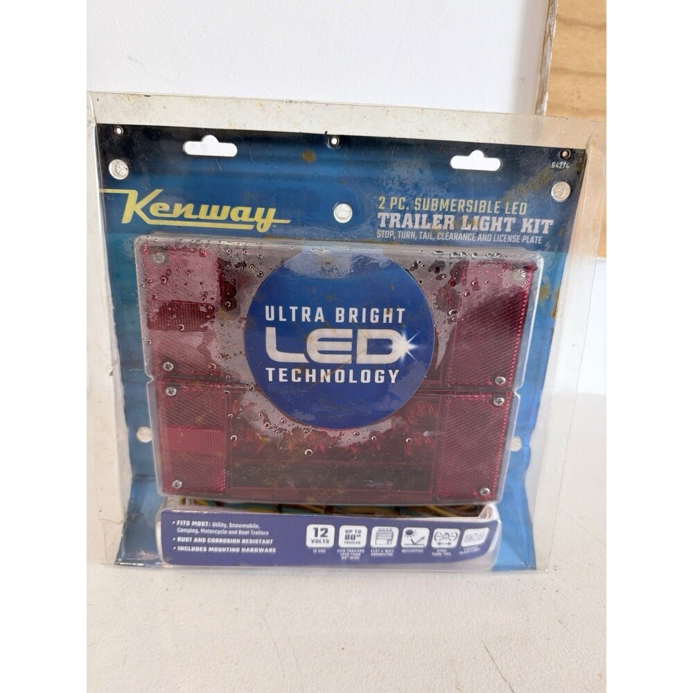 KENWAY 2 PC. LED SUBMERSIBLE TRAILER LIGHT KIT #64274 New In Original Packaging